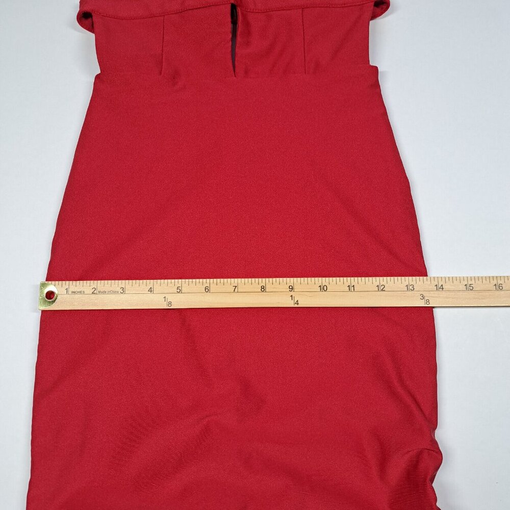 Atria Red Mermaid Prom Dress Gown S Cutout Backless Formal 6539H 4 6 Horsetail - Picture 9 of 10